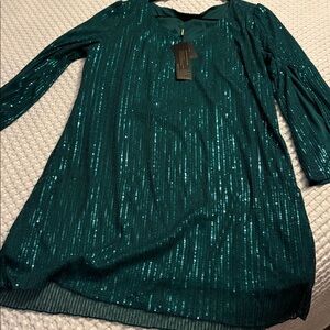 NWT Green Sequin Dress